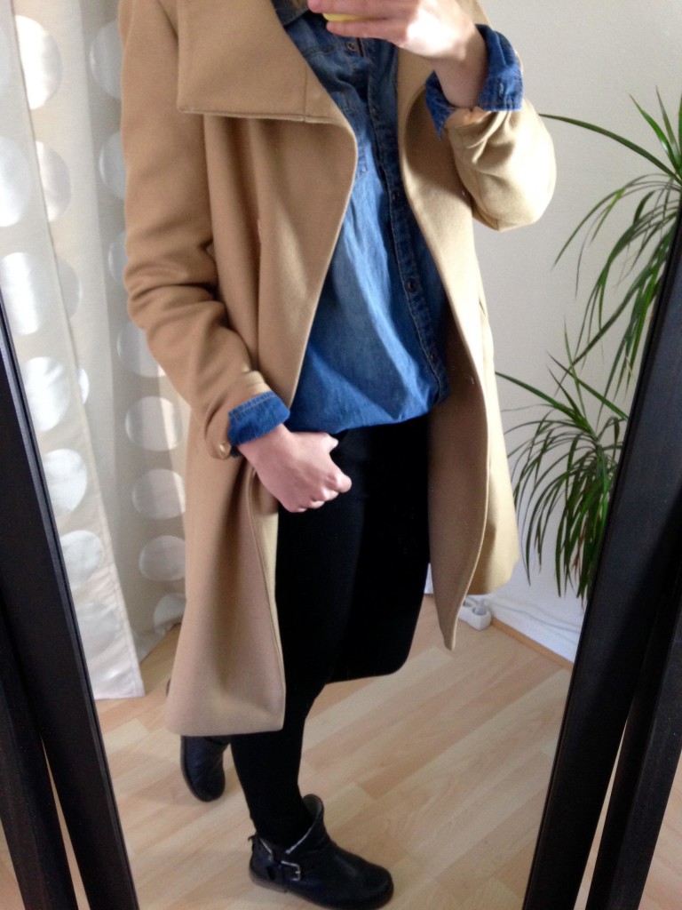 Jeans-Hemd Trenchcoat Outfit 4